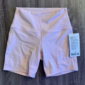 Lululemon Light Pink High Rise 6” Align Shorts. Size 6. Strawberry Milkshake